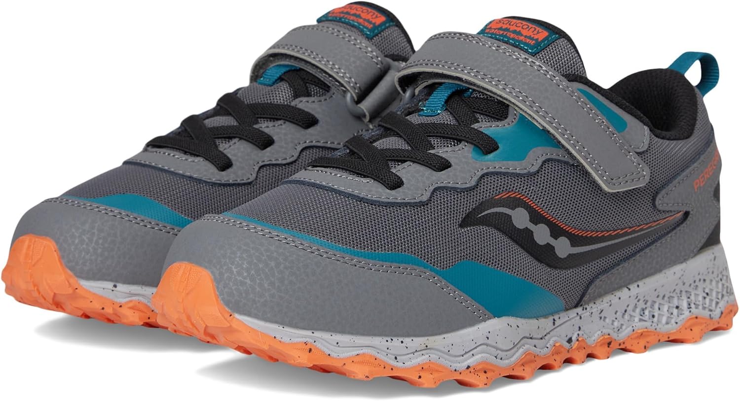 

Детские кроссовки Saucony Peregrine Kidz с альтернативной застежкой (унисекс), серый/бирюзовый