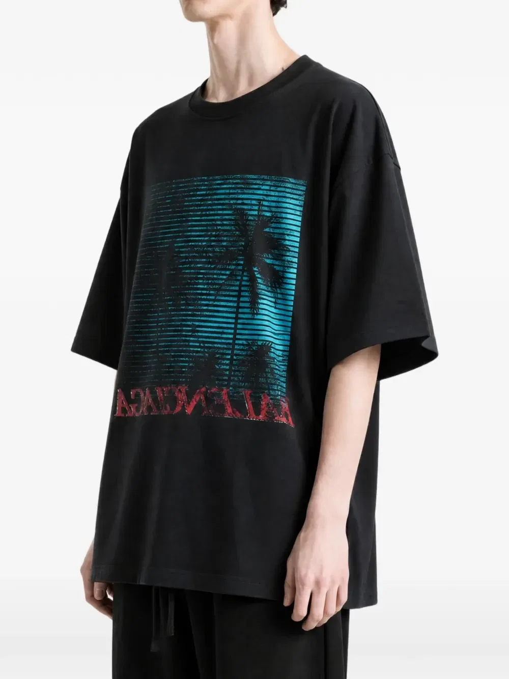 Футболка Vintage Holiday с графическим принтом BALENCIAGA, черный — фото 3