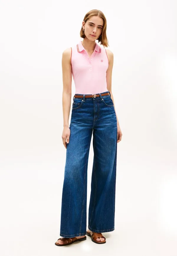 Поло-Рубашка без рукавов из пике приталенного кроя 1985 года Tommy Hilfiger, Classic Pink — фото 2