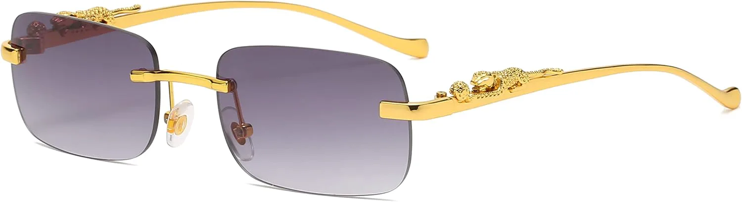 

Безупречные солнцезащитные очки большого размера без оправы для женщин и мужчин, прямоугольные модные очки без оправы (дымчатый цвет) FLAWLESS EYEWEAR, Smoke