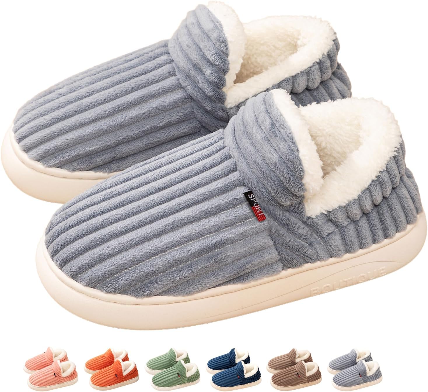 

Уютные и стильные домашние тапочки Puffy Cozy для женщин и мужчин, обновленная модель Cozy Cloud 2025 года, нескользящая подошва на толстой подошве Generic, серый