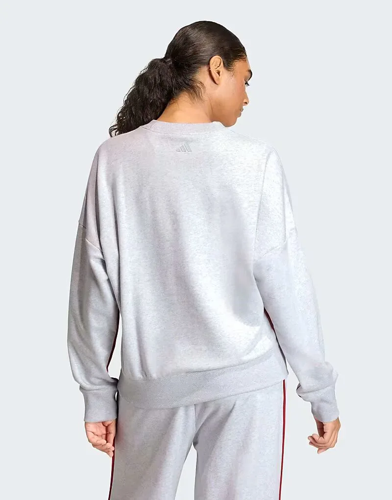 Adidas performance Спортивная толстовка Adidas с вышитым рисунком, светло-серого цвета — фото 2