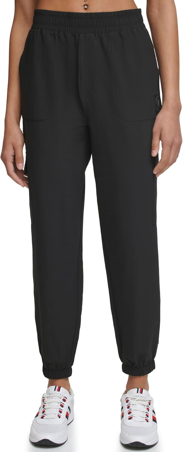 

Женские повседневные брюки-джоггеры Tommy Hilfiger из ткани рипстоп с эластичным поясом, Black