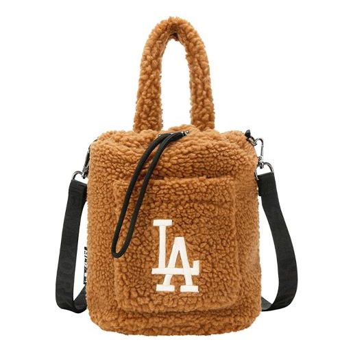 

Сумка MLB LA Los Angeles Dodgers polar fleece Wool Bucket Bag handbag Brown