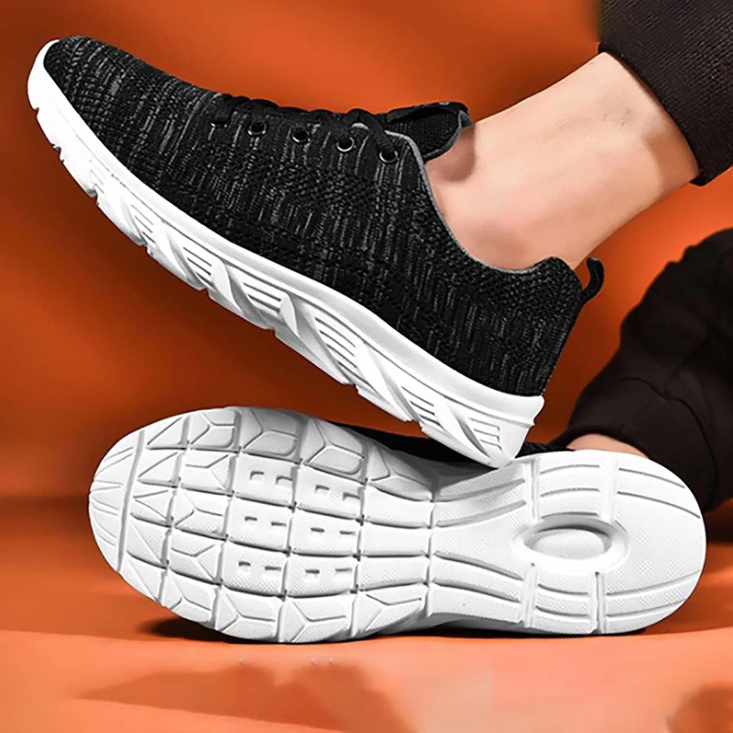 Мужские кроссовки для бега, слипоны, прогулочные кроссовки, сетчатые кроссовки для спортзала, фитнеса, легкие, дышащие, удобные кроссовки для активного отдыха Generisch, 01 White — фото 2
