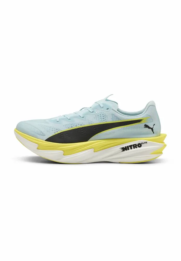 Кроссовки для бега по шоссе deviate nitro elite 4 Puma, Fresh Water Lemon Crush Black White — фото 2