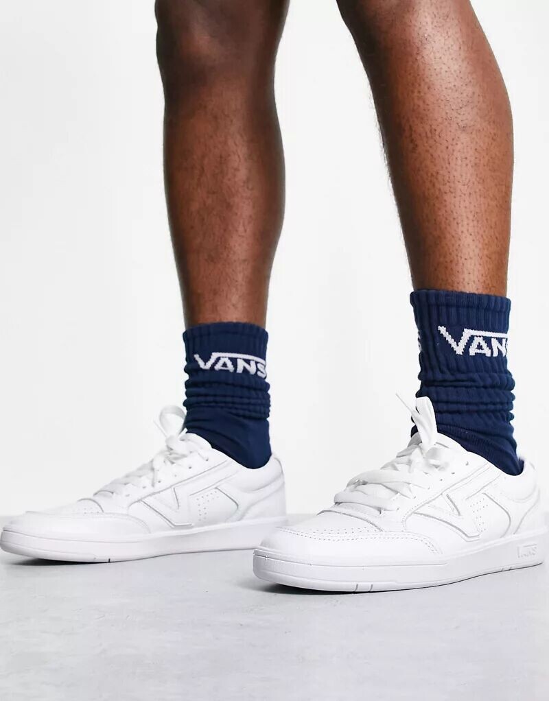 Белые кожаные кроссовки Vans Lowland