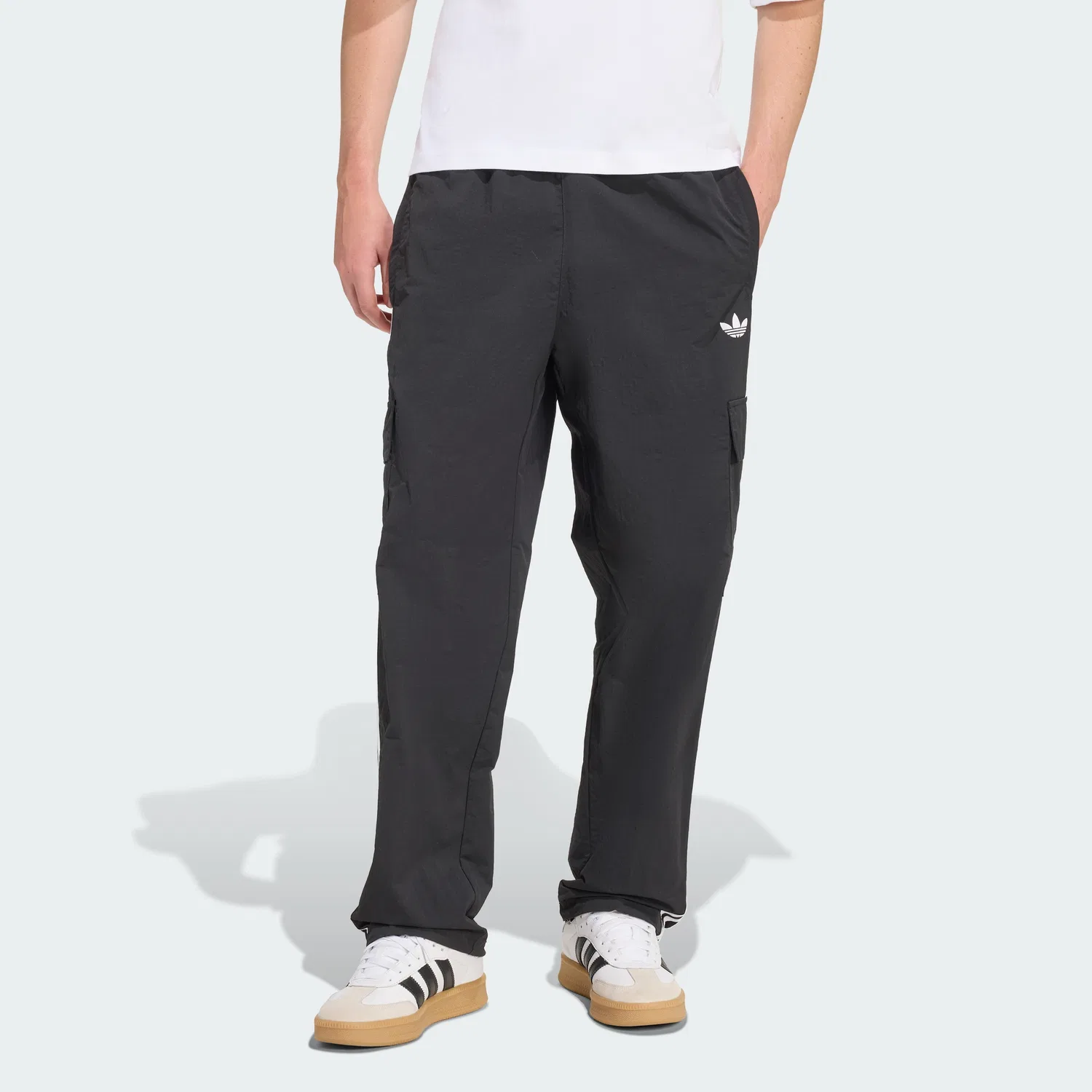 Мужские классические брюки карго Adicolor с тремя полосками чёрного цвета от Adidas