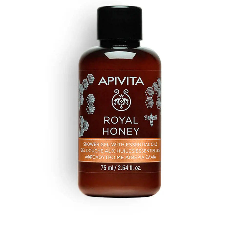 

Гель для душа Royal honey gel de baño con miel y aceites esenciales - limpia suavemente y calma la piel Apivita, 75 мл.