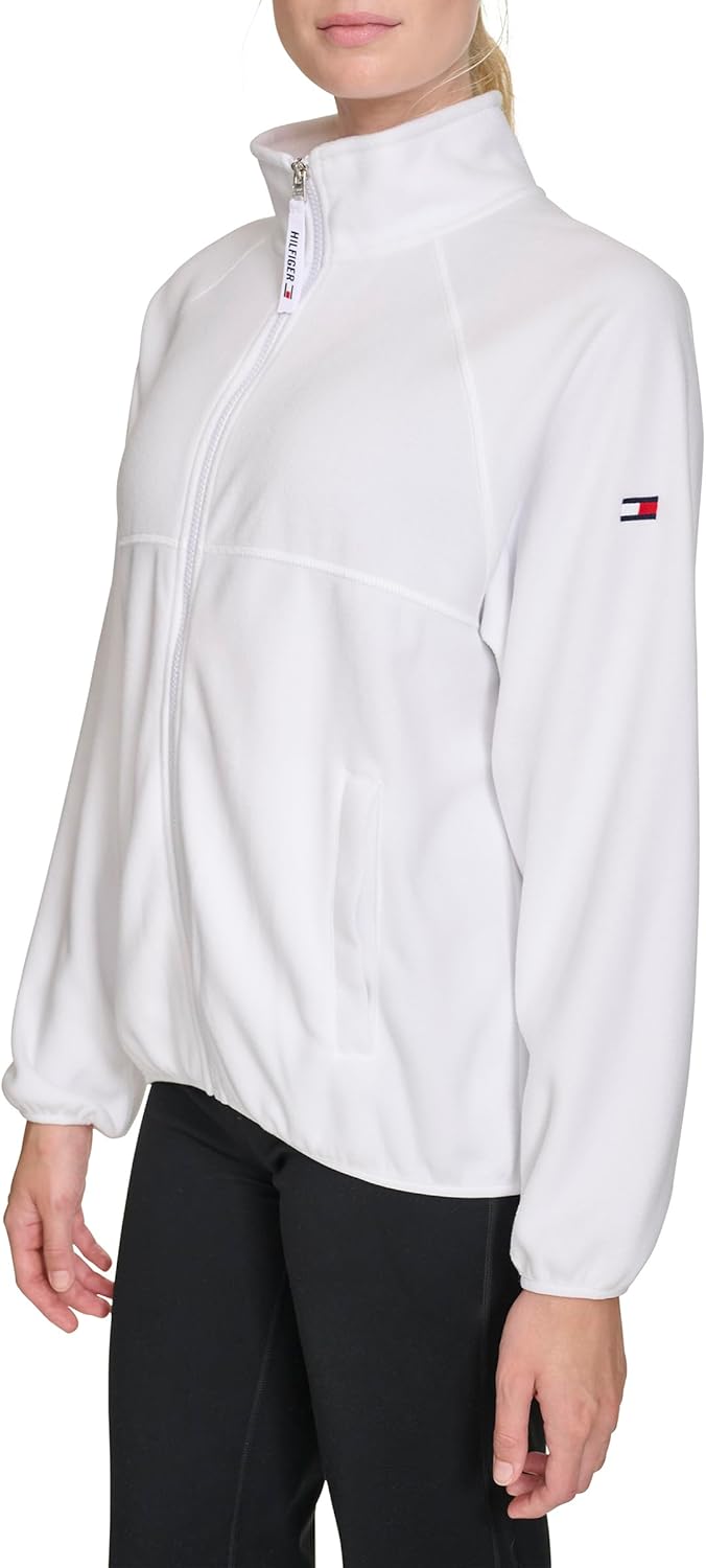 Женская флисовая куртка Tommy Hilfiger с воротником-стойкой и застежкой-молнией, Cloud — фото 3