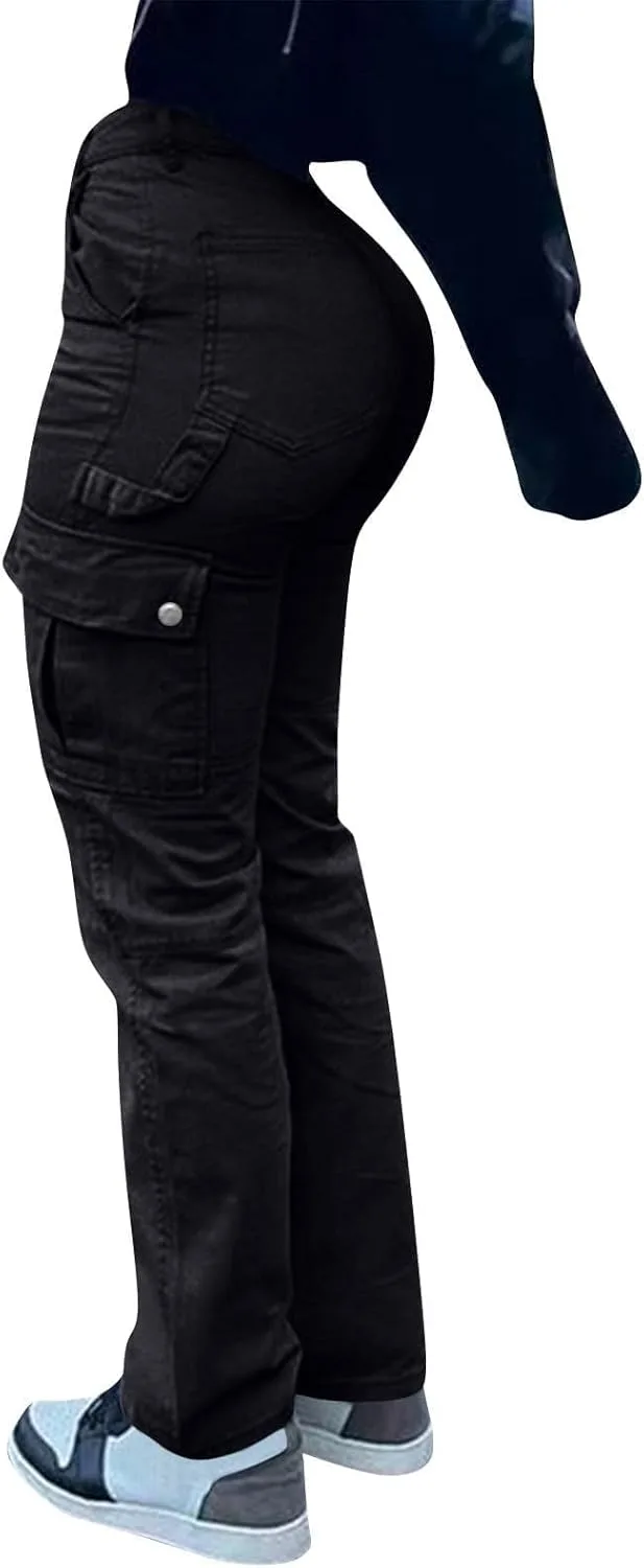 

Женские джинсовые брюки карго с высокой талией и прямым кроем Zhyaj