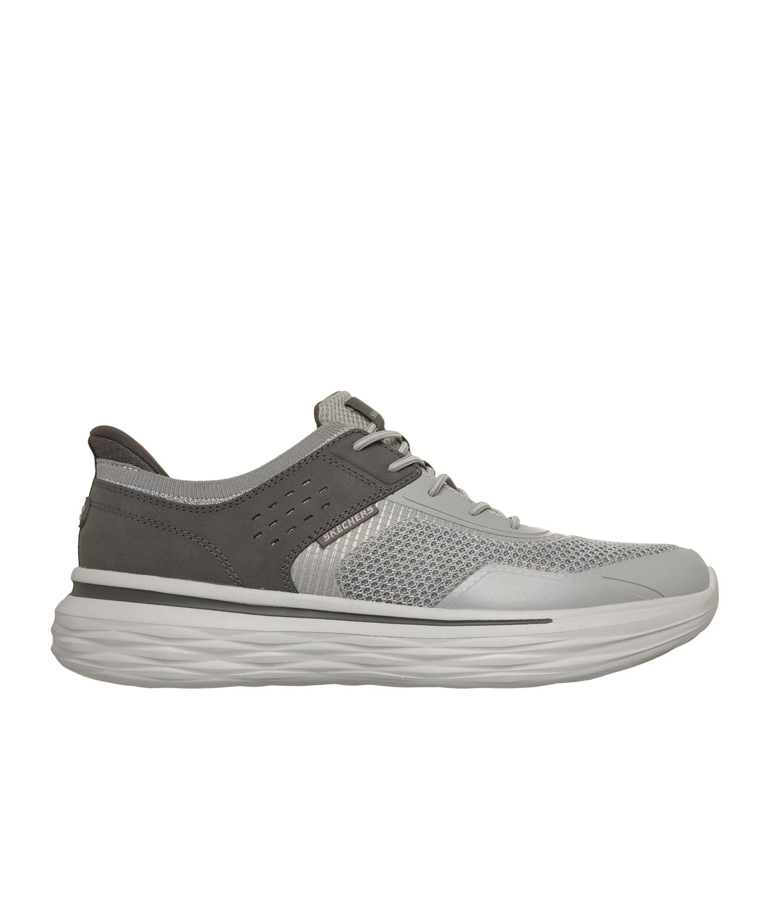 Мужские кроссовки без шнуровки Slip-ins Relaxed Fit SKECHERS серые — фото 4