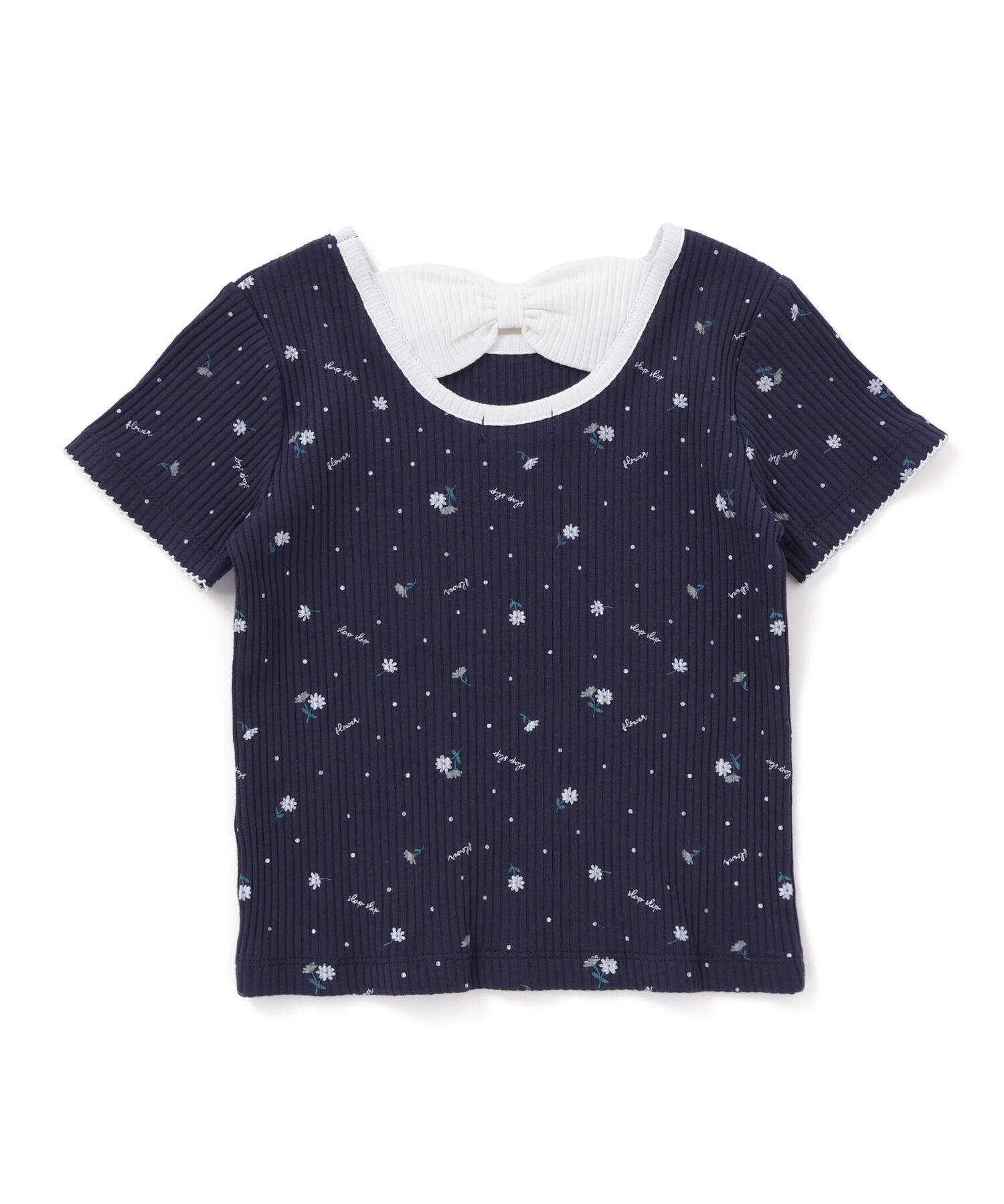 Футболка с цветочным принтом и лентой на спине (80–130 см) SLAP SLIP, Navy — фото 3