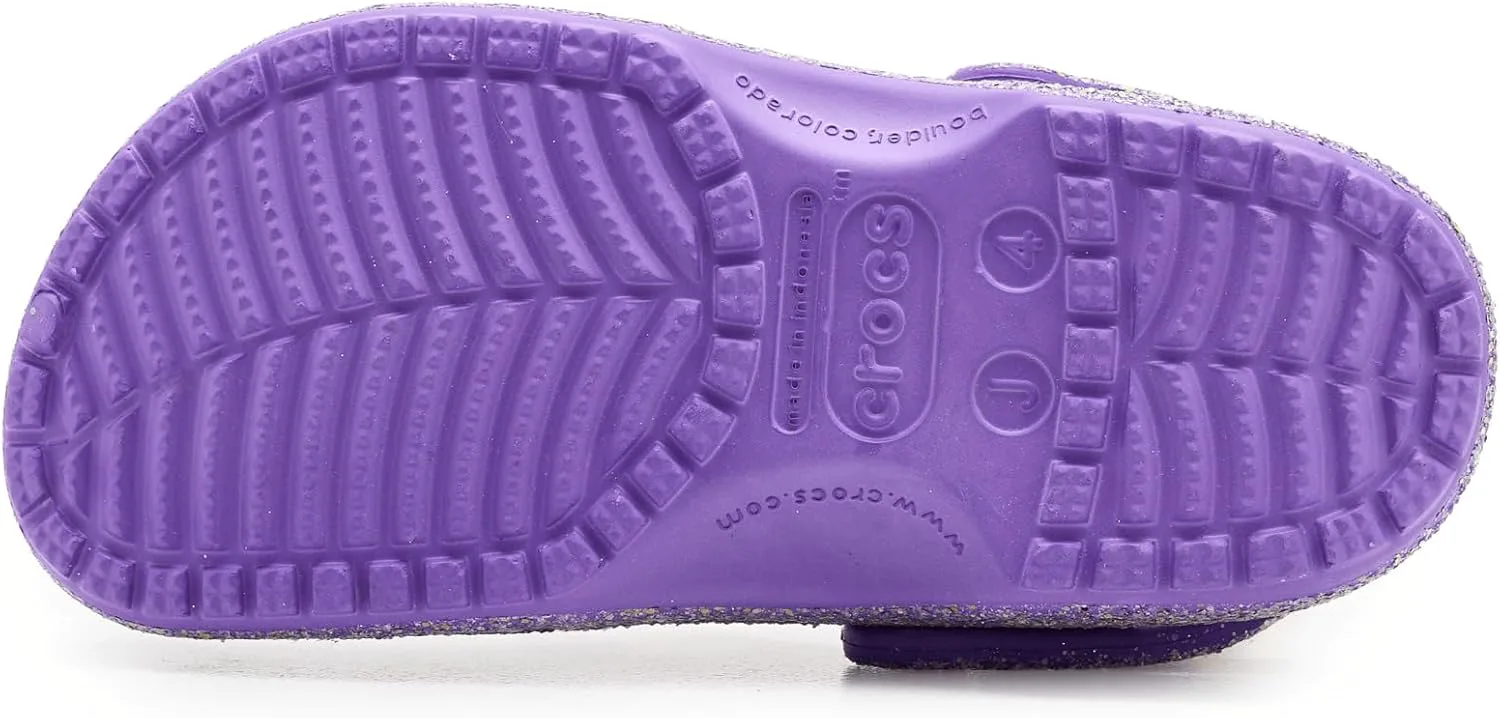 Детские кроксы Crocs Classic с блестками, фиолетовый — фото 4