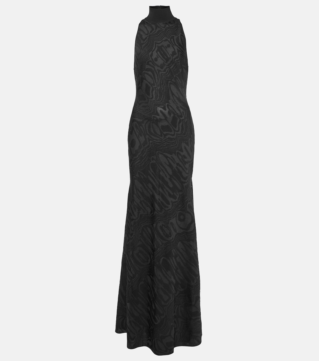 

Платье с высоким воротником и узором Alaïa, черный