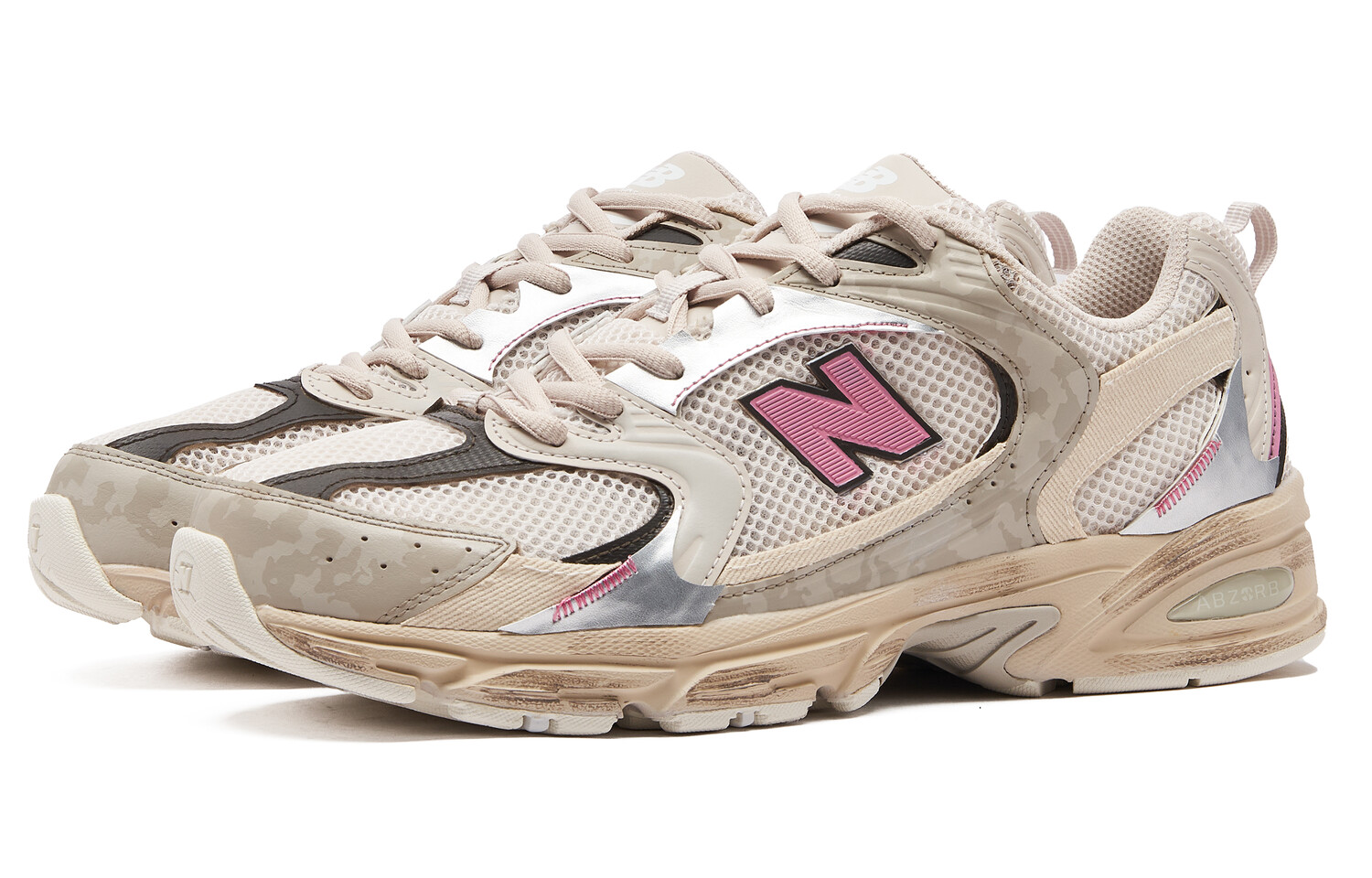 Кроссовки New Balance NB 530 Anti-Slip Wear-Resistant, серый/коричневый/розовый — фото 2