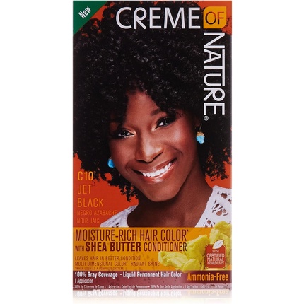 

Жидкая краска для волос Creme of Nature №10, угольно-черный, 155 мл