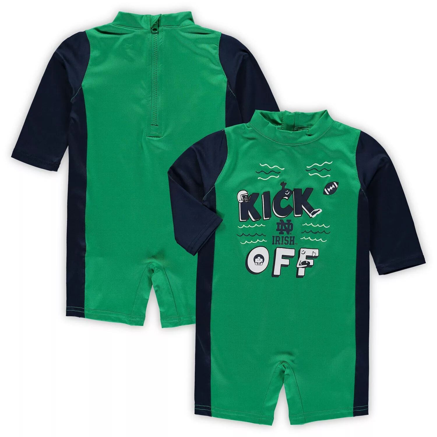 

Гидрокостюм Notre Dame Fighting Irish Wave Runner Outerstuff, зеленый/темно-синий