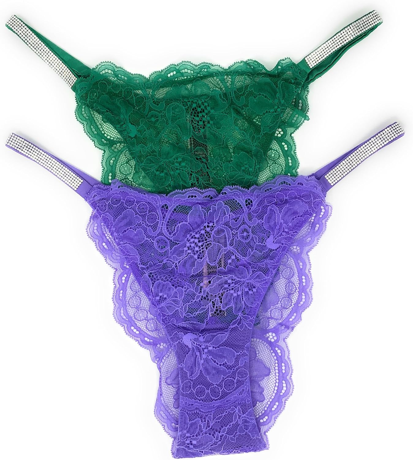 

Трусики Brazilian, 2 шт Victoria's Secret, Green Lace/Purple
