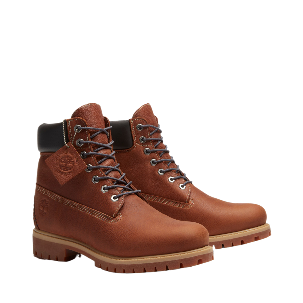 Кожаные короткие ботинки для активного отдыха Premium мужские Timberland, темно-коричневый — фото 4