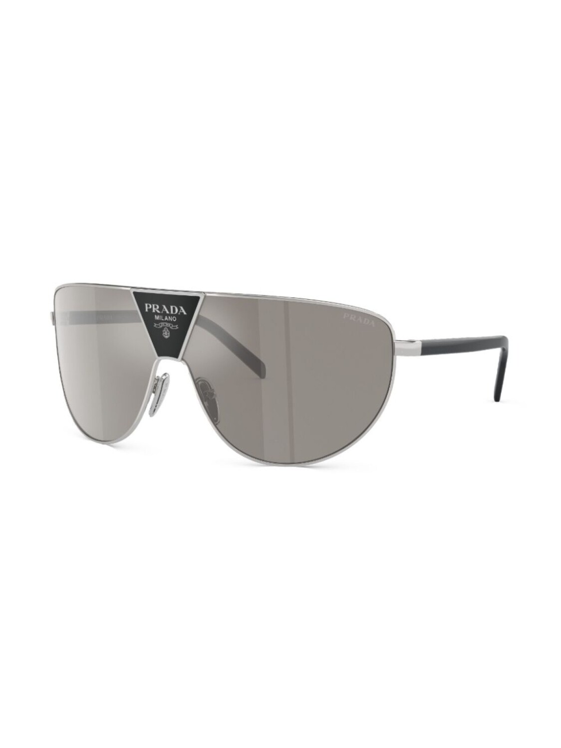 Солнцезащитные очки в массивной оправе Prada Eyewear, серебряный — фото 2