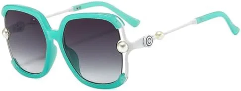 

Солнцезащитные очки в полуободковой оправе 2027 года для женщин, жемчужные, солнцезащитные очки большого размера, защита от УФ-излучения UV400 MTZJH, Green