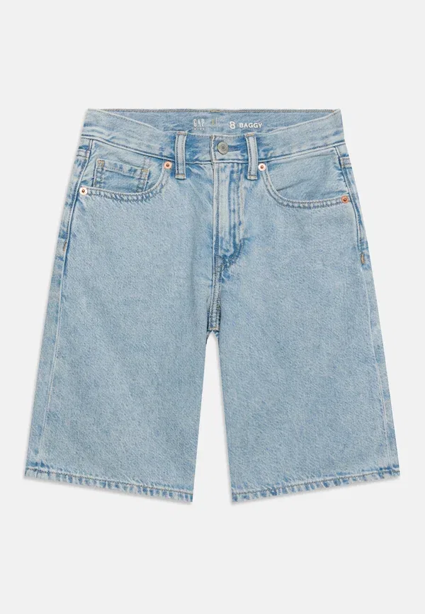 Шорты джинсовые свободные Gap, light wash, светло-голубой — фото 3