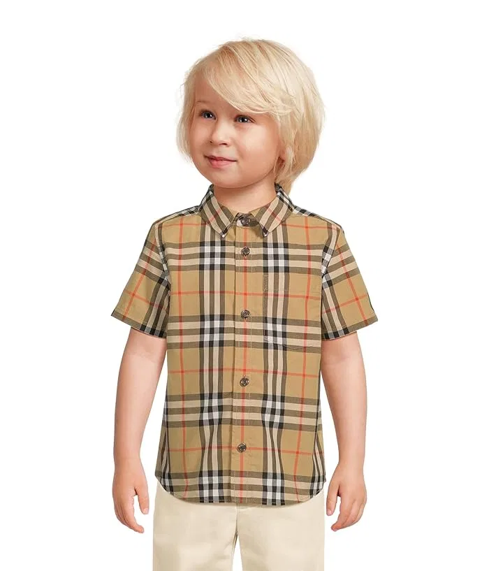 Рубашка с принтом Owen Check Burberry Kids, Sand IP Check