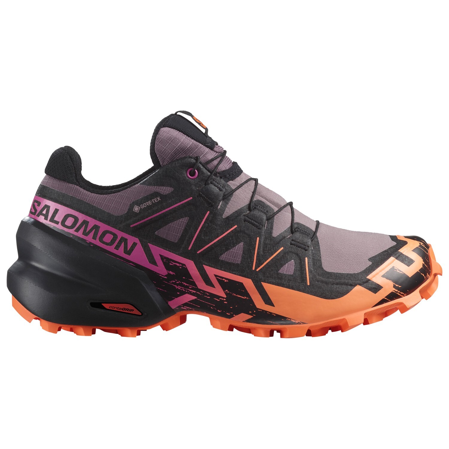 

Кроссовки для бега по пересеченной местности Salomon Women's Speedcross 6 GORE TEX, цвет Moonscape/Black/Bird Of Paradise