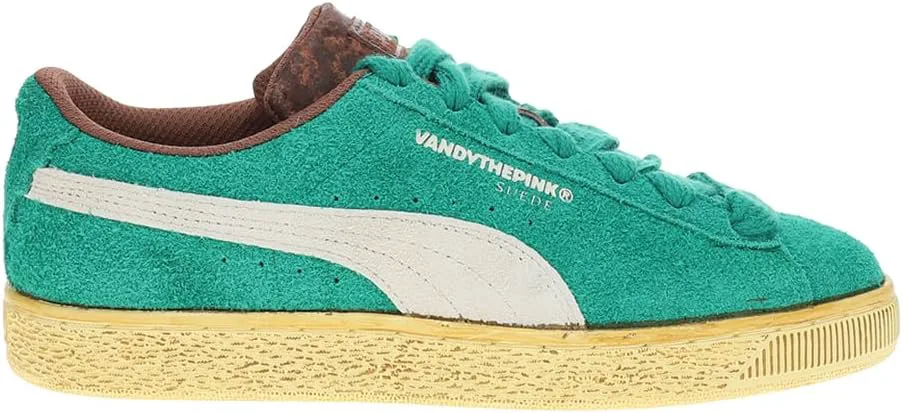 Мужские замшевые кроссовки PUMA Vandythepink на шнуровке, повседневные - зеленые, зеленый