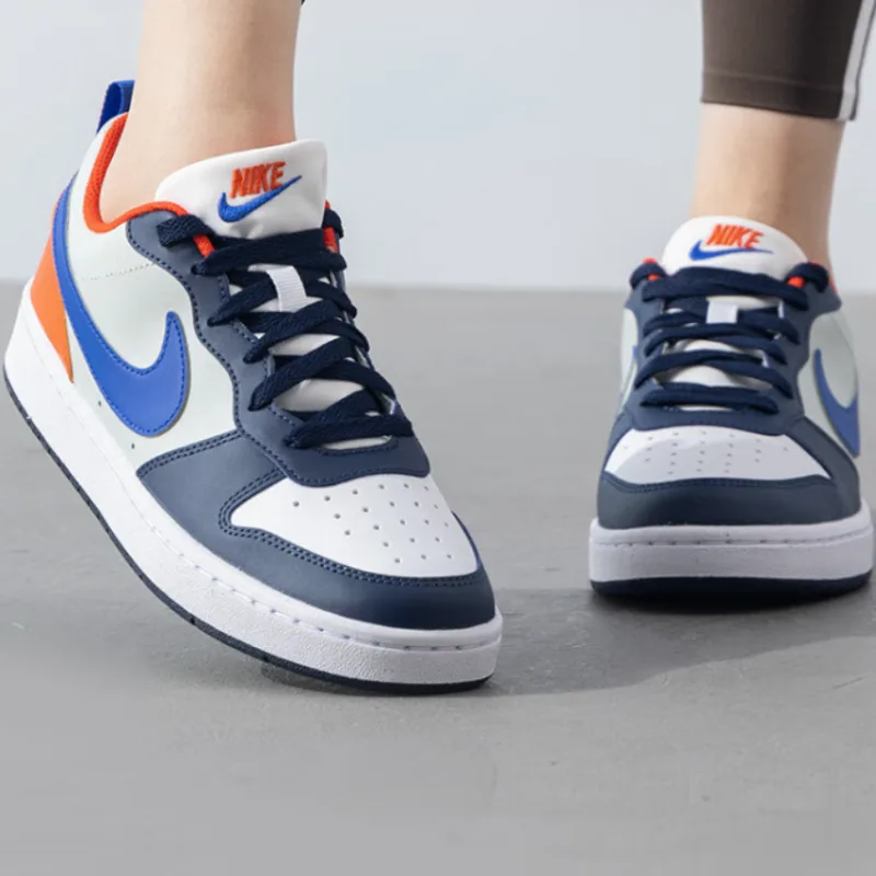 Nike Кроссовки для скейтбординга Court Borough дышащие низкие детские бело-синие унисекс — фото 3