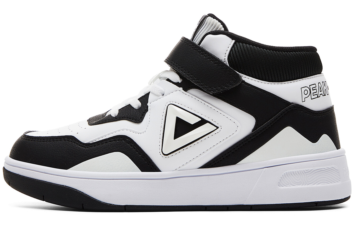 

Детские кроссовки для скейтбординга GS High-top Black Peak, белый/черный