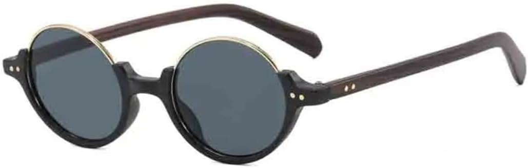 

Солнцезащитные очки с защитой UV400 | Металлические панк-очки с круглыми разноцветными линзами | для женщин и мужчин, для занятий спортом на открытом воздухе и вождения DSVIGF, Brown Gray