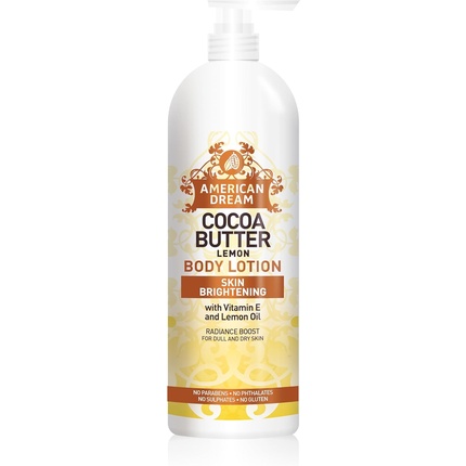 

Лосьон для тела Radiance Boost с маслом какао, маслом лимона и витамином Е для тусклой и сухой кожи 750 мл American Dream