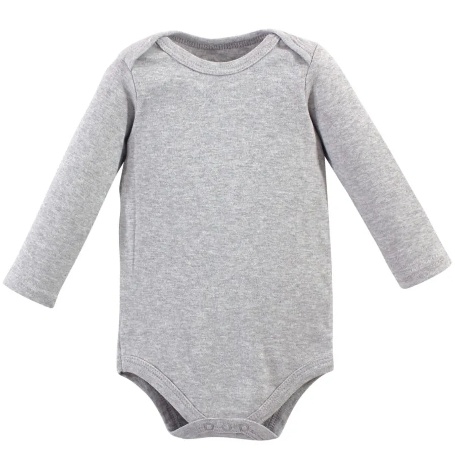 Мягкие хлопковые боди с длинными рукавами, комплект из 5 штук Hudson Baby, серый penguin — фото 3