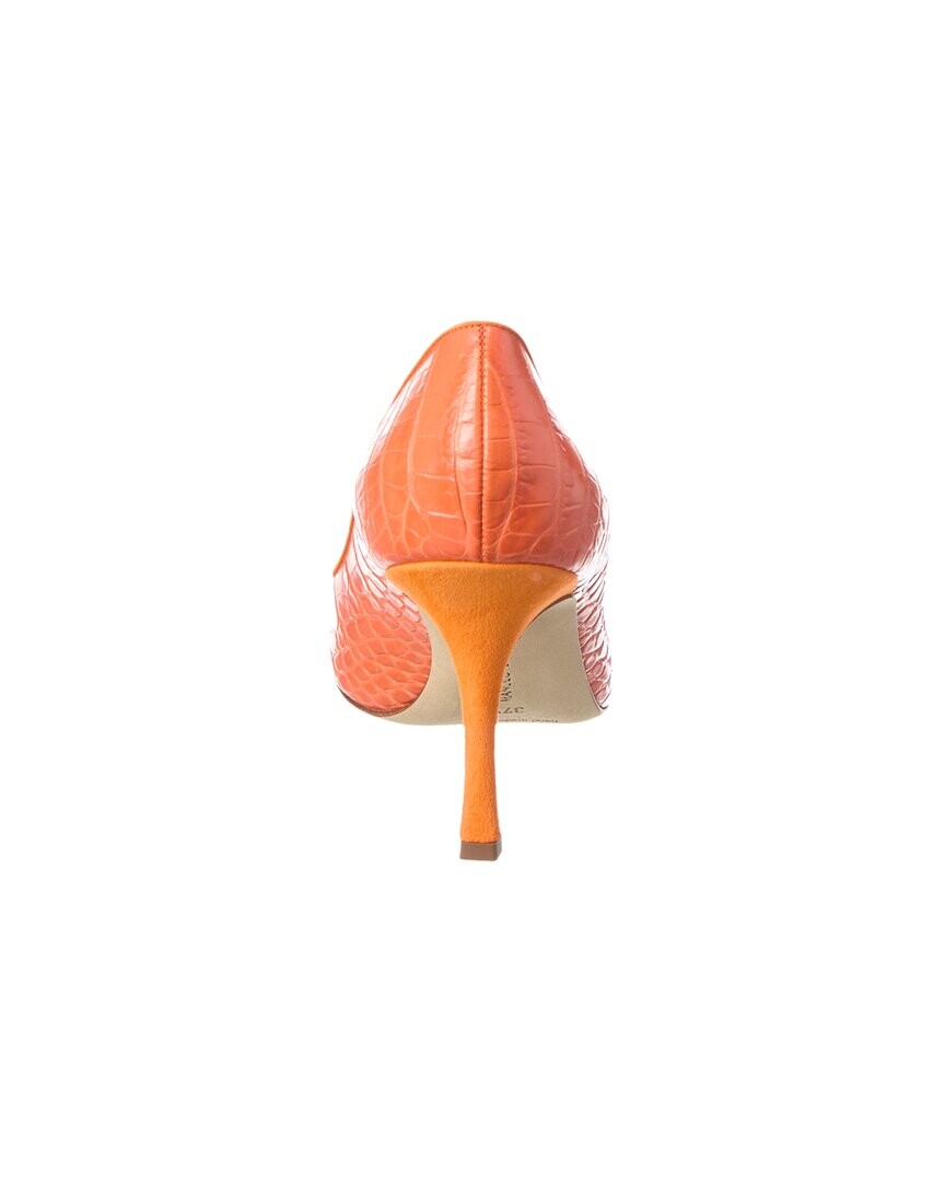 

Туфли Manolo Blahnik Maysale 90 из кожи и замши с тиснением под крокодила, оранжевый