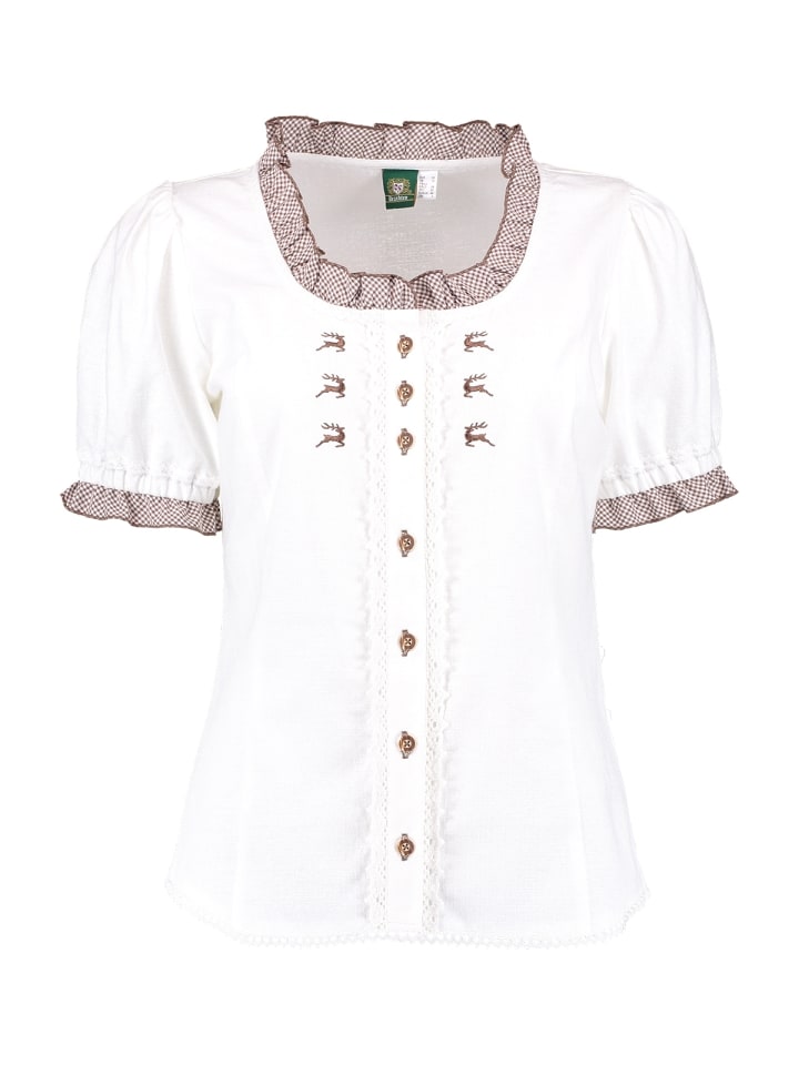 

Традиционная блузка 451003-3003 в бело-коричневом цвете OS-Trachten