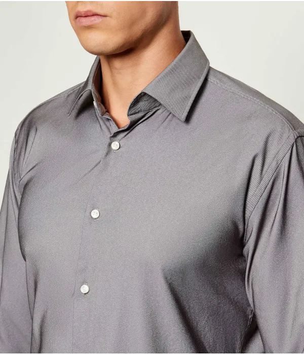 Рубашка p-hank-kent-c1-222 Slim fit Boss, серый — фото 4