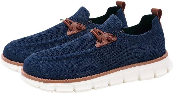 

Мужские слипоны-кроссовки, легкие, с нескользящей подошвой, прогулочные, сетчатые, деловые оксфорды, мягкие лоферы для офиса Xjypuu2, темно-синий