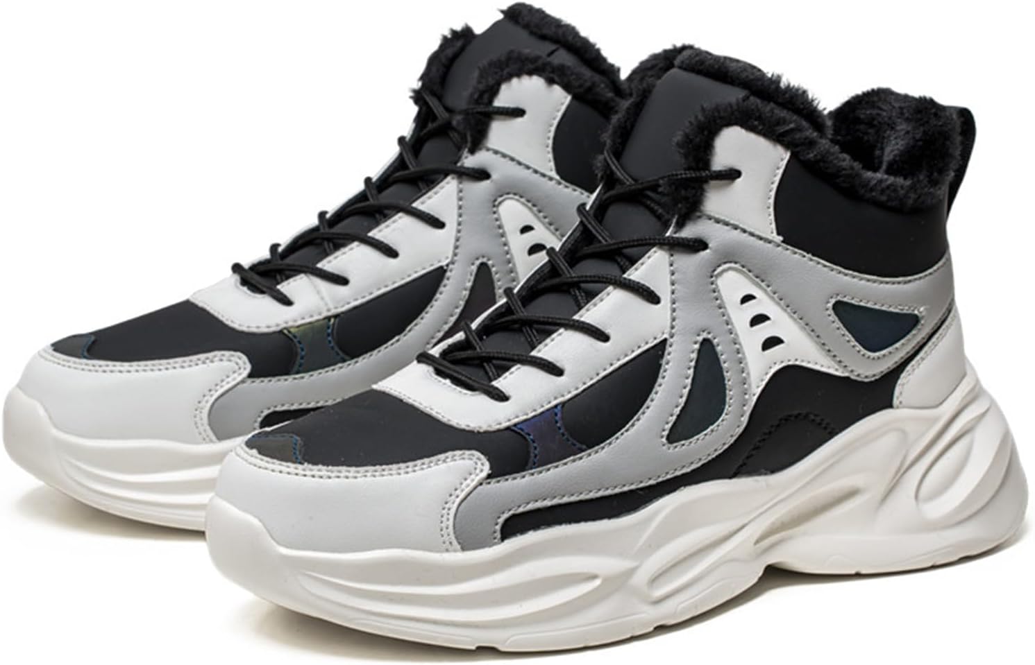 

Мужские высокие кеды повседневные спортивные ботинки массивные высокие модные кроссовки для мужчин Spwagym, белый/черный