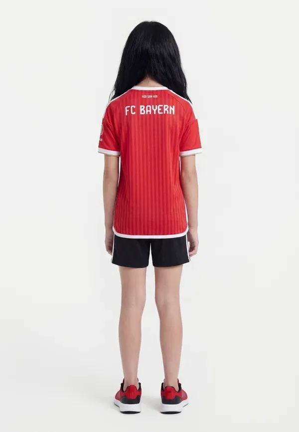 Футболка Adidas Performance FC Bayern Home Kids Print, цвет ярко-алый/белый — фото 2