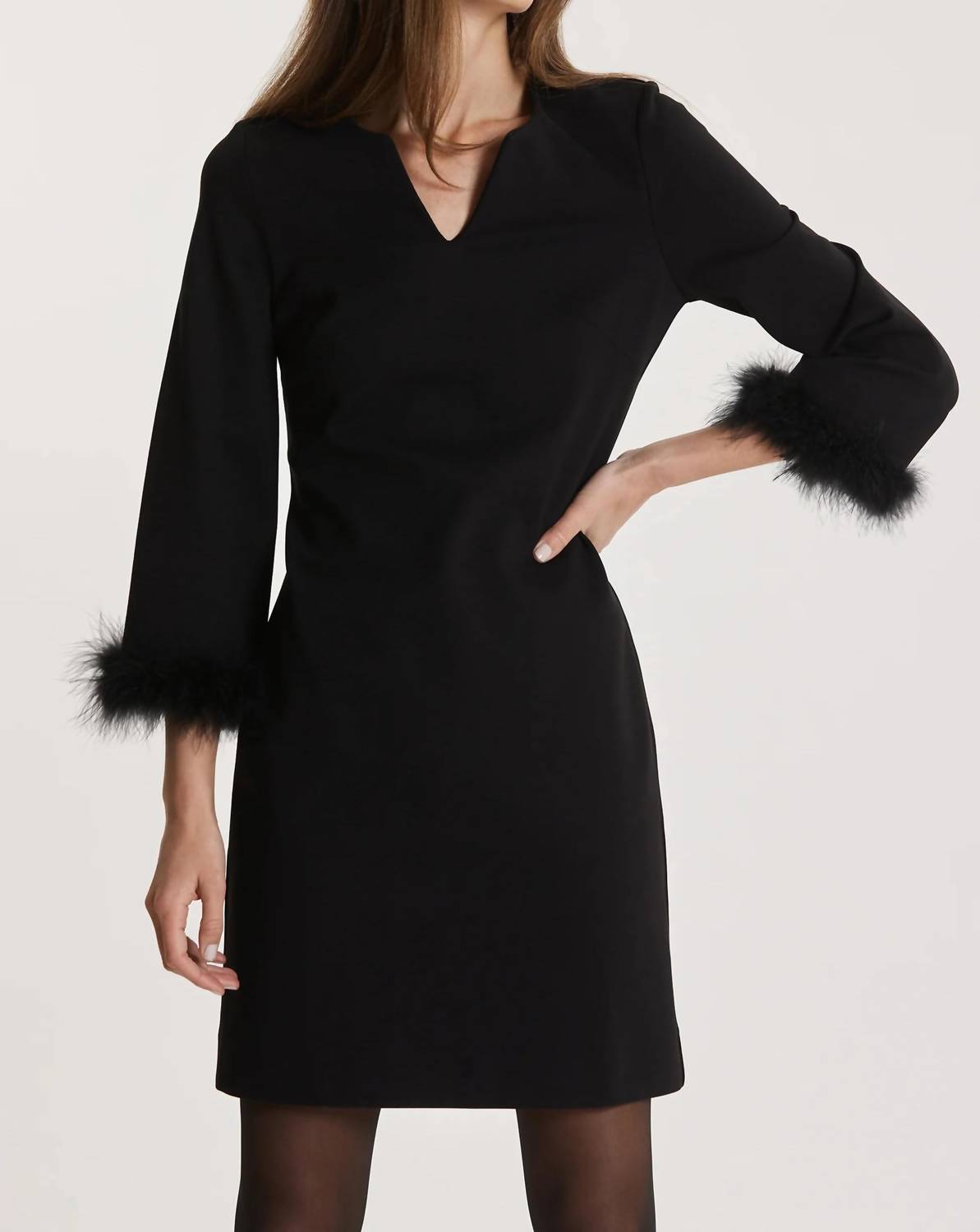 

Платье Chelsea Black Ponte Feather Tyler Boe