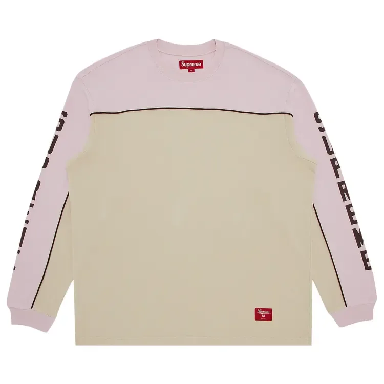 Топ с длинными рукавами Supreme с декоративной окантовкой, цвет «бежевый»