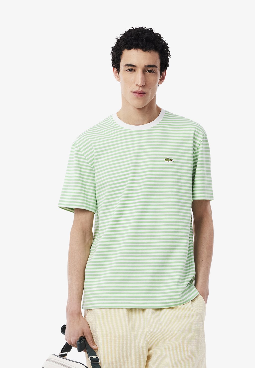 

Футболка с принтом Lacoste, кремовый