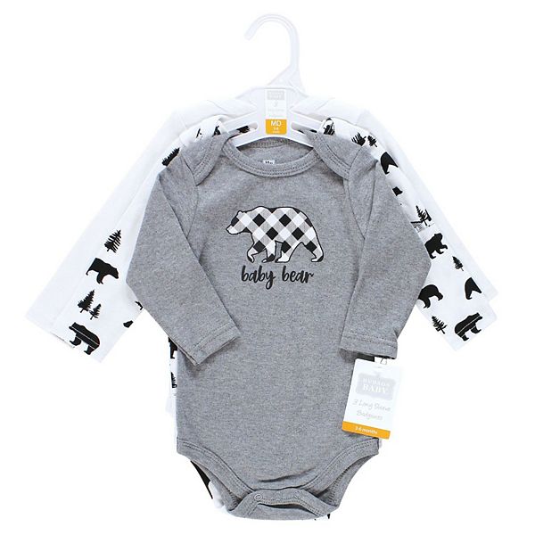 Боди для мальчика Infant boy с длинным рукавом, baby bear gray black, 3 шт, 3-6 месяцев Hudson Baby — фото 2