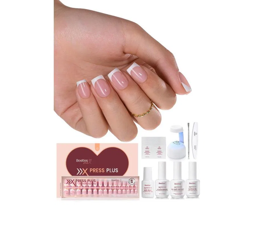 Набор накладных ногтей X Press Short Square French Tip Press, розовый (150 шт.) Beetles