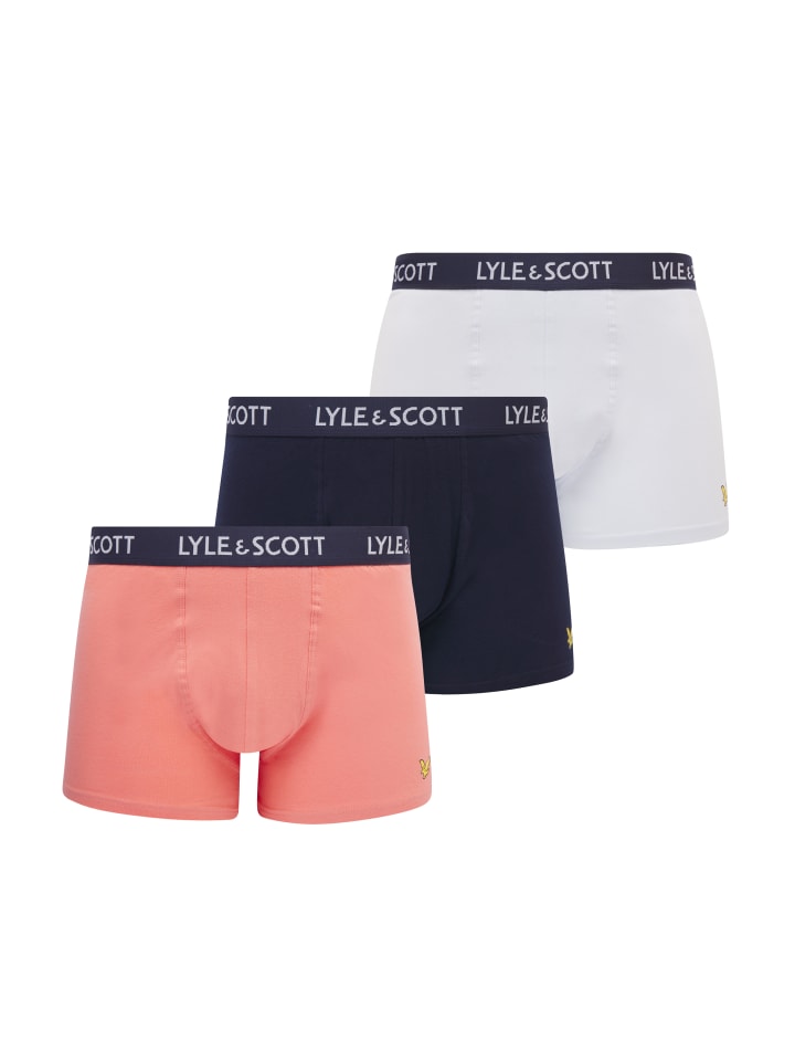 

Трусы боксеры Lyle & Scott Trunks 3-Er Set, цвет Rosa/Dunkelblau/Weiß