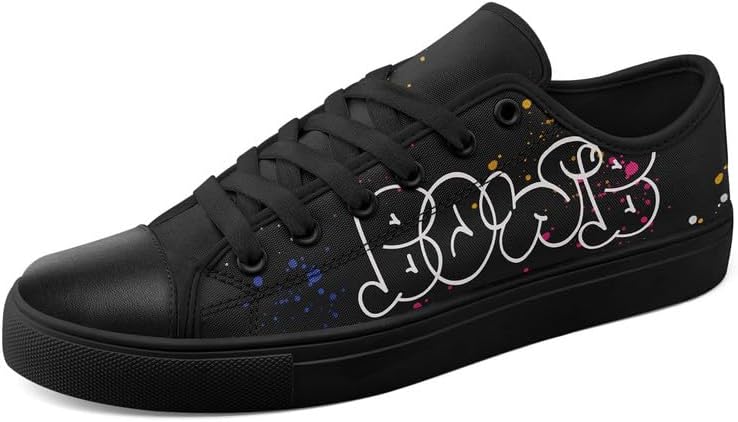 

Кеды на низкой подошве с граффити-артом, модная унисекс обувь в стиле стритвир для мальчиков и девочек, легкая повседневная обувь Awsole, черный