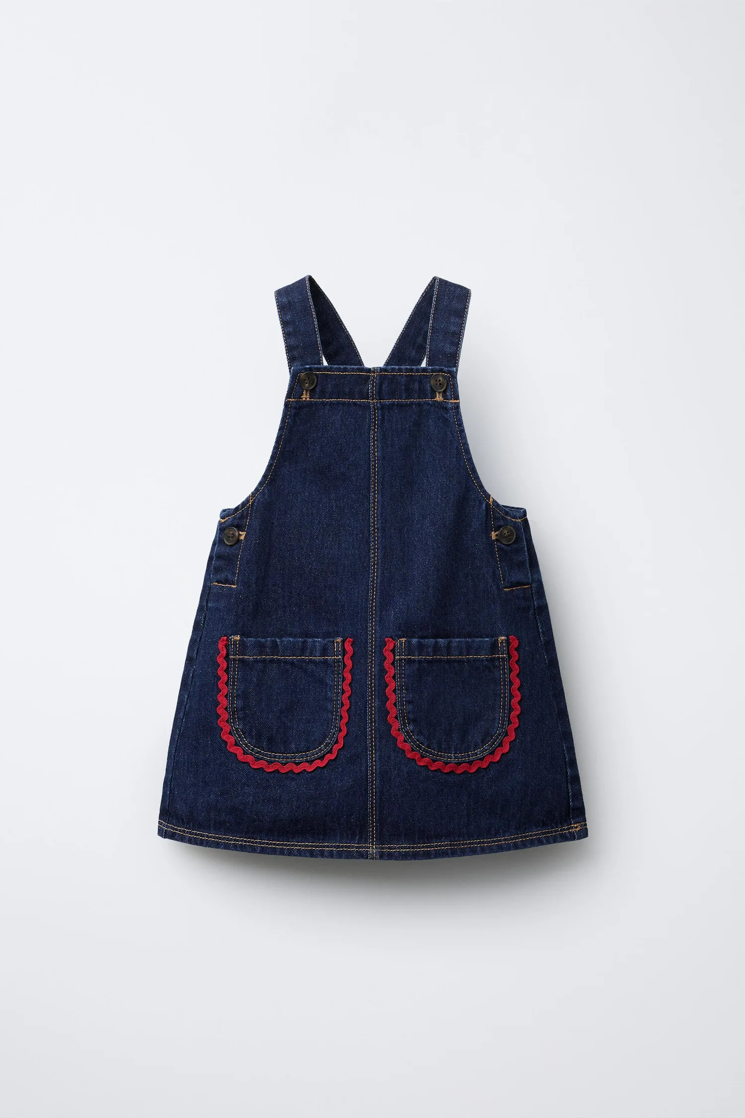 Контрастное джинсовое платье-рубашка с рюшами Zara, синий