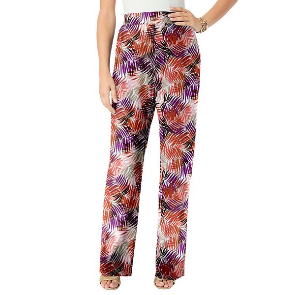 

Женские брюки plus size ultra drape pull-on Roaman'S, Warm Multi Palm